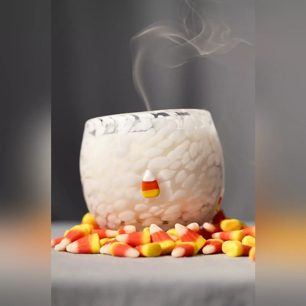 Anthropologie Mystic Confetti Icon Candy Corn Glass Candle